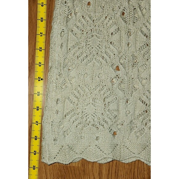 Solai The Label Women Pull On Crochet Pant Beige Sz M boho Beach Wideleg Comfort - Picture 10 of 14